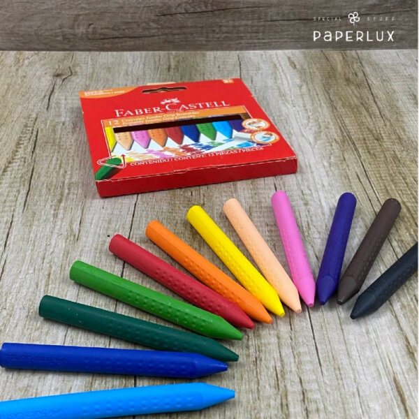 Crayones Borrables Faber-Castell Grip Jumbo Triangulares x 12 Colores