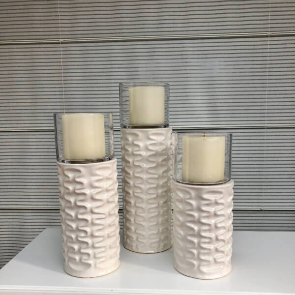 Candelabro blanco pequeño
