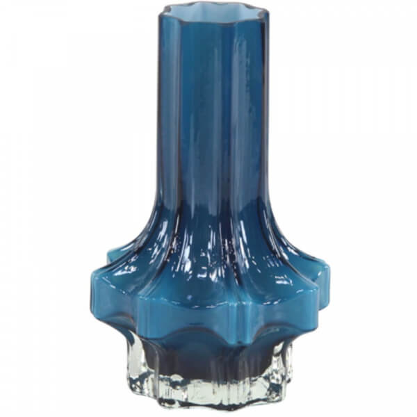 Florero vidrio azul pequeño