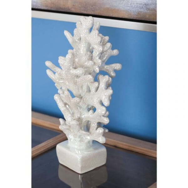 Coral blanco brillante grande
