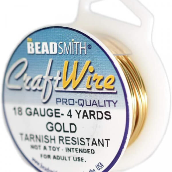 Bead Smith® Alambre Craft Wire Calibre 18 Dorado