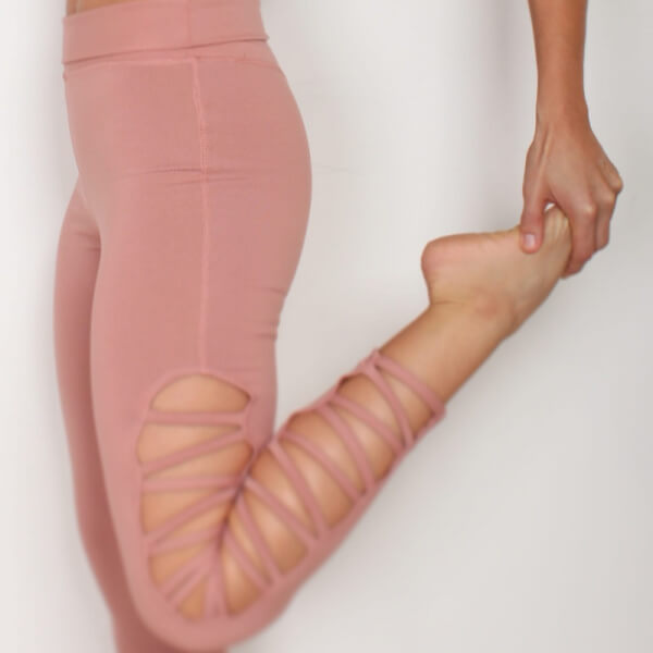 Legging Rosa high waist spandex grueso con detalles
