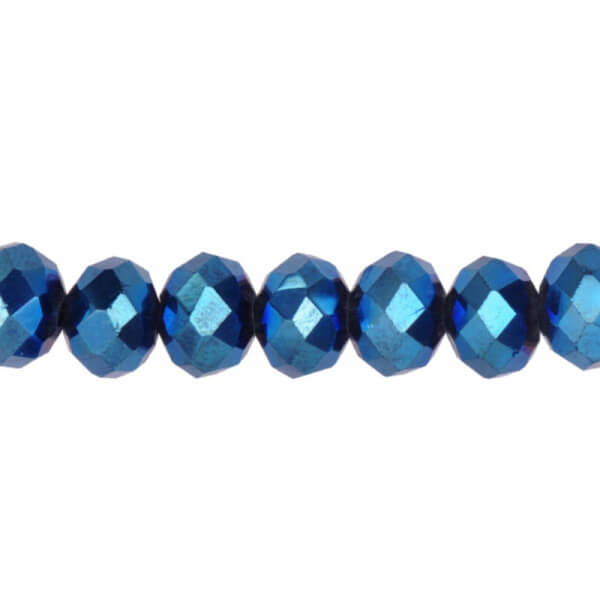 Cristales Murano facetados 6mm - Color Metalic Blue