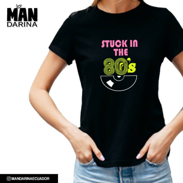 Camiseta de mujer con diseño Retro STUCK IN THE 80