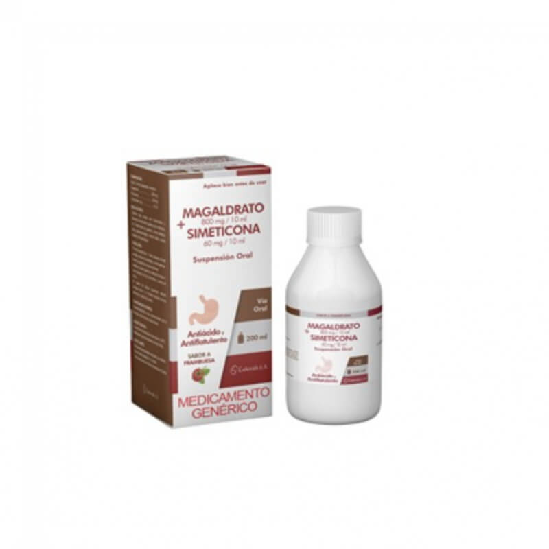 MAGALDRATO + SIMETICONA SUSPENSION 800/60MG 200ML