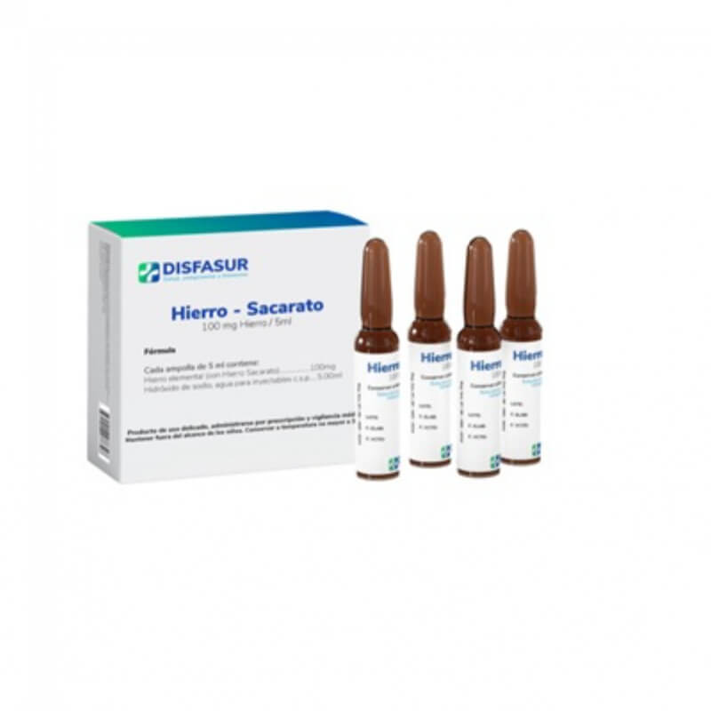 HIERRO SACARATO 100MG/ML INYECTABLE 5ML X 5