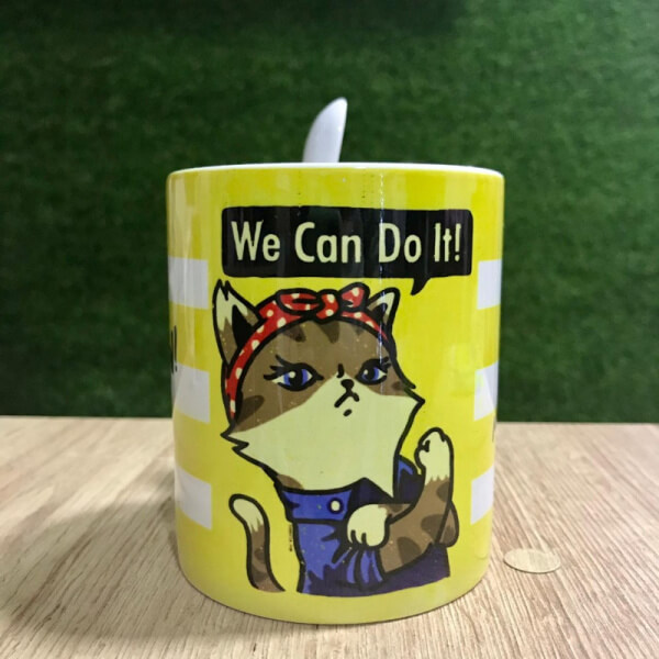 Taza 11 oz. We can do it Cat