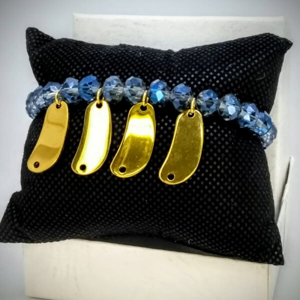 Pulsera elástica piedras celestes