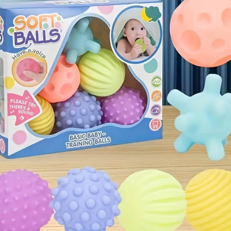 Pelotas sensoriales con texturas 6 unidades
