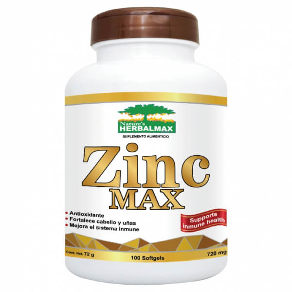 ZINC MAX 720MG CAPSULAS FRASCO X 100*1