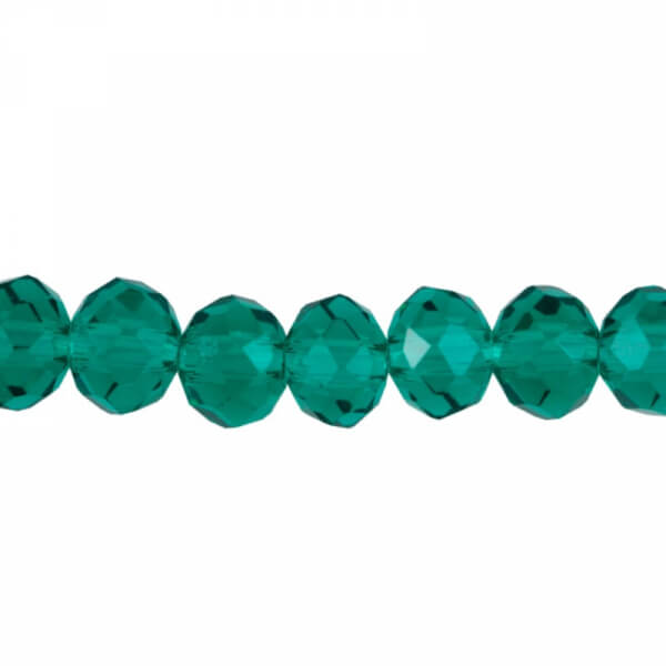 Cristales Murano facetados 6mm - Color Turquesa Transparente