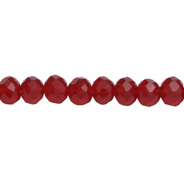 Cristales Murano facetados 6mm - Color Ruby (Rojo Transparente)