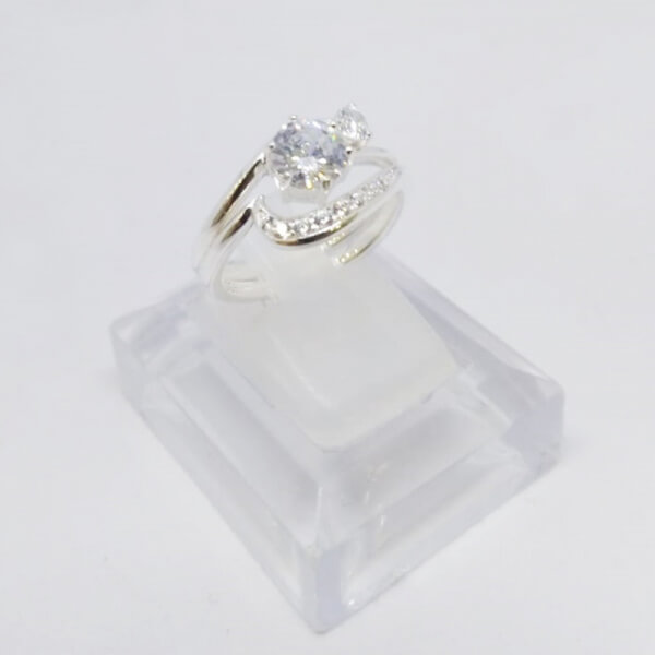 Anillo alianza plata con brillo