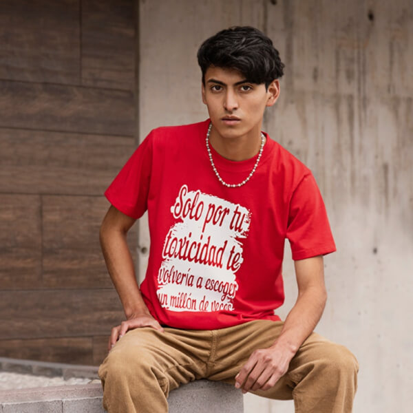 Camiseta Millón de Veces Color Rojo Cuello Redondo