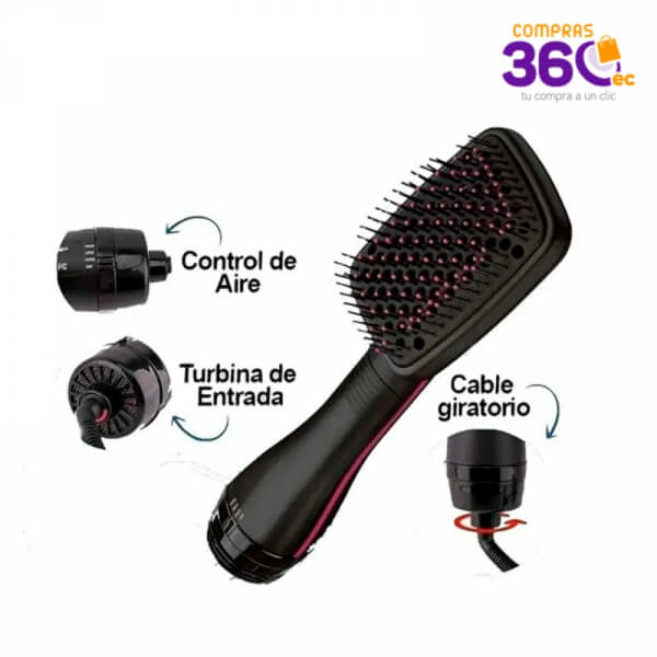Cepillo secador alisador cuadrado