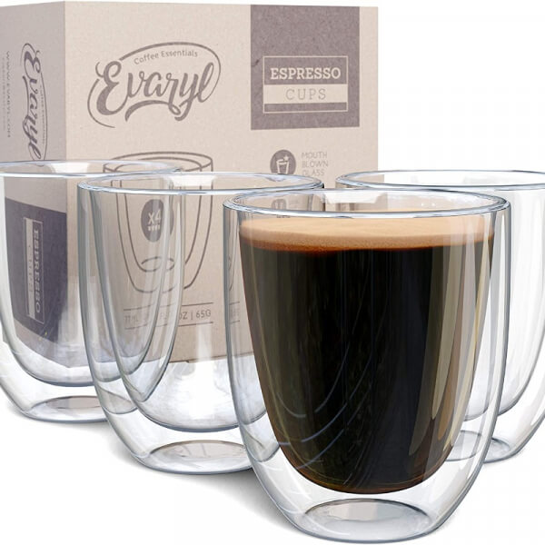 Juego de 4 tazas de café expreso Evaryl