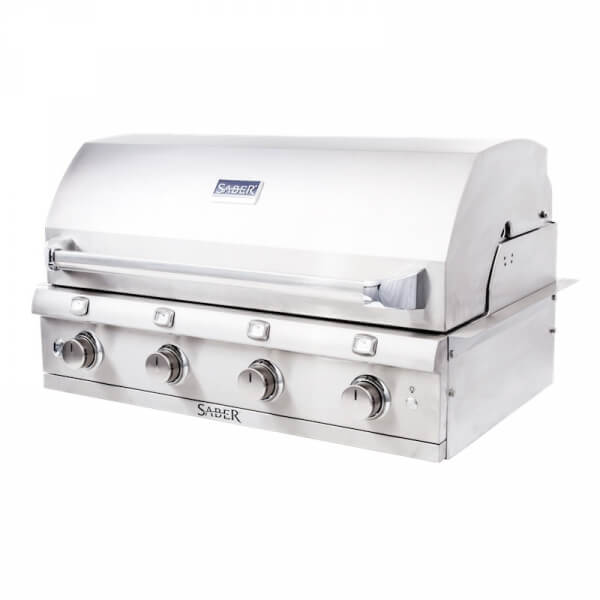 SABER® Stainless Steel 4-Burner Built-In Gas Grill