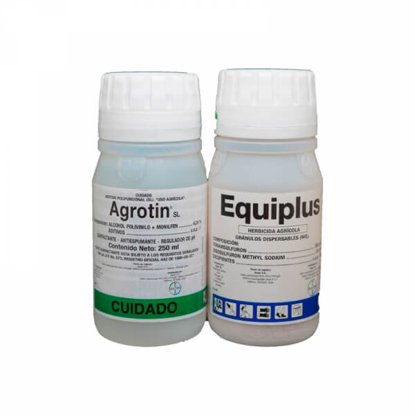 Equiplus herbicida presentacion 125 gr + Agrotin, Adyuvante, presentacion 250cc