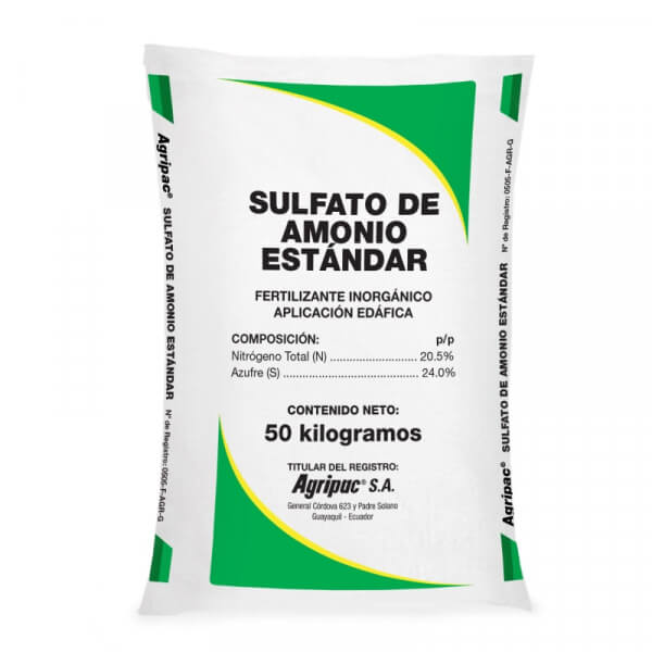 Sulfato De Amonio estándar, Fertilizante, presentacion 50kilos