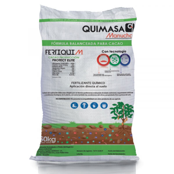 Fertiquin cacao protect, fertilizante, presentacion 50kilos