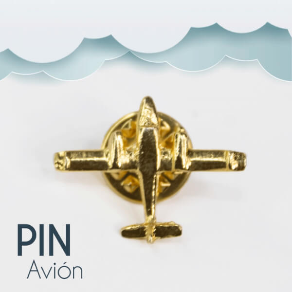 Pin de avión dorado