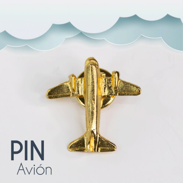 Pin de avión dorado