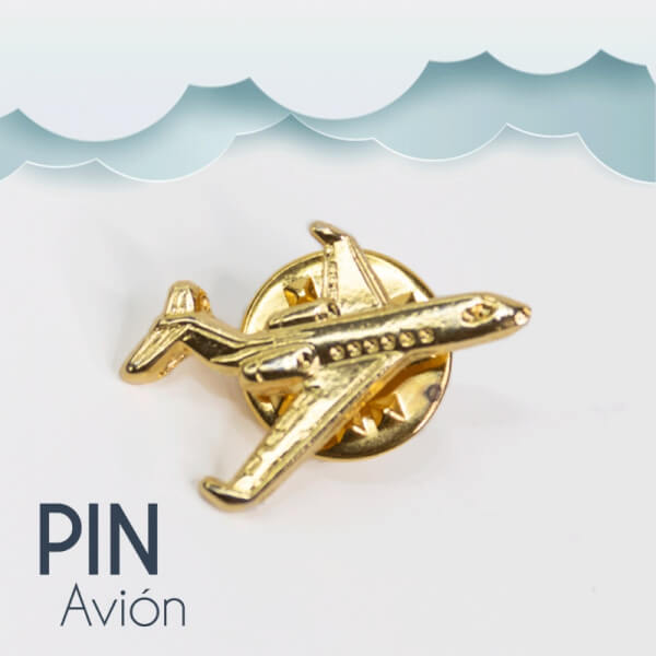 Pin de avión dorado