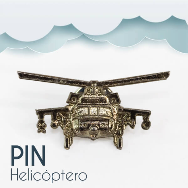 Pin de helicóptero plateado