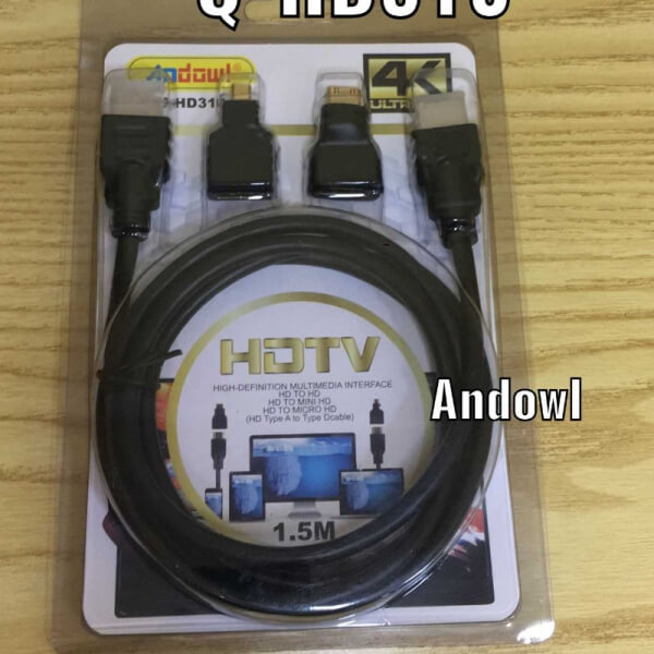 Cable Adaptador 3 En 1 Hdmi A Hdmi / Mini Hdmi / Micro Hdmi Andowl
