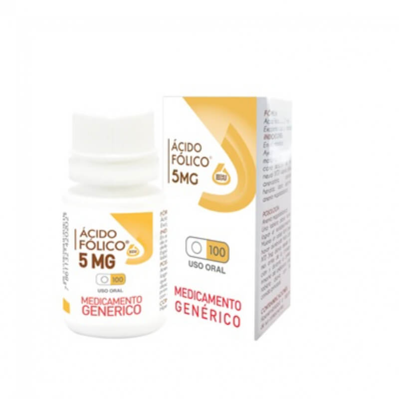 Ácido Fólico 5mg 100 Tabletas