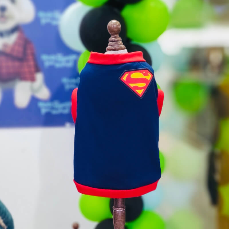 CAMISETA SUPERMAN PARA PERRITO Y GATITO TALLAS XS - S