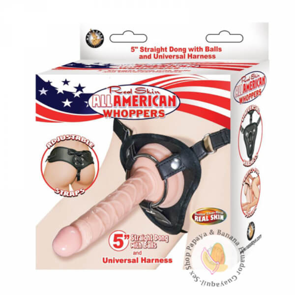 All American Whoppers Realskin Straight Dildo & Universal