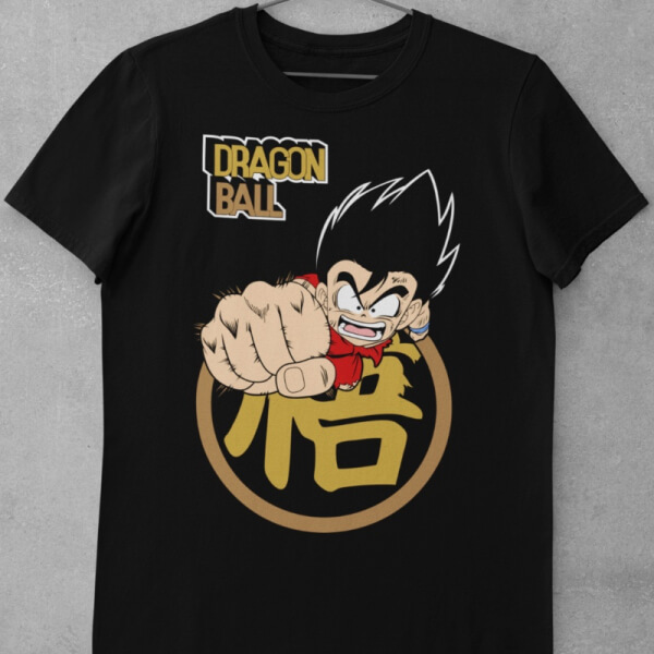Camiseta de Algodón Dragon Ball - Kid Goku Puño Dragon