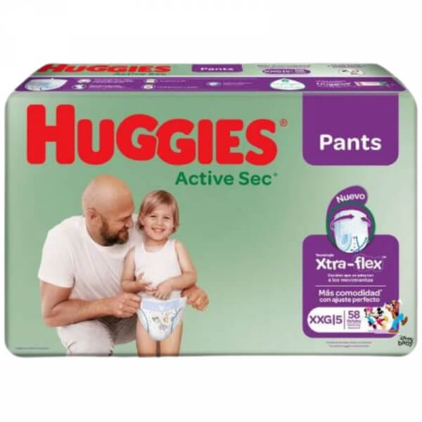 PAÑALES HUGGIES ACTIVE SEC PANTS XXG 58