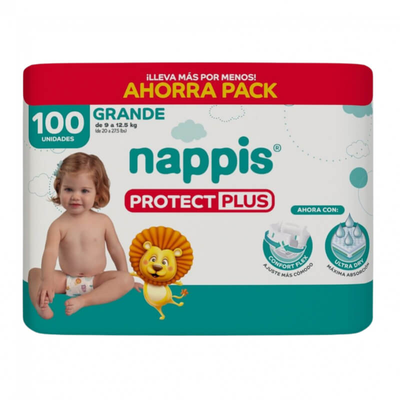 PAÑALES NAPPIS PROTECT PLUS G 100