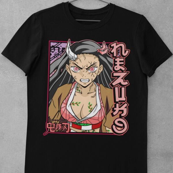 Camiseta de Algodón Kimetsu no Yaiba - Nezuko Distrito Rojo