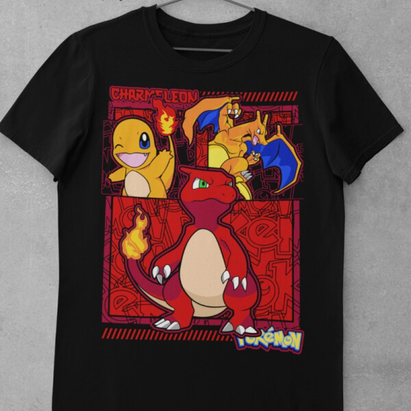Camiseta de Algodón Pokemon - Charmeleon Evolución