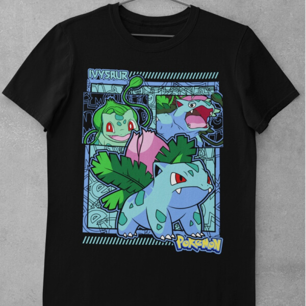 Camiseta de Algodón Pokemon - Ivysaur Evolución