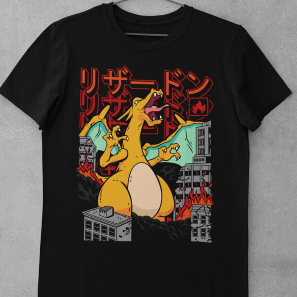 Camiseta de Algodón Pokemon - Charizard Kaiju