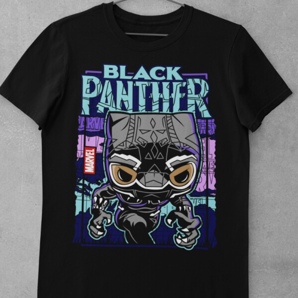 Camiseta de Algodón Marvel - Black Panther Funko
