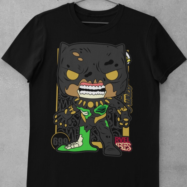 Camiseta de Algodón Marvel Zombies - Black Panther Funko