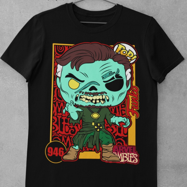 Camiseta de Algodón Marvel Zombies - Dr Strange Funko