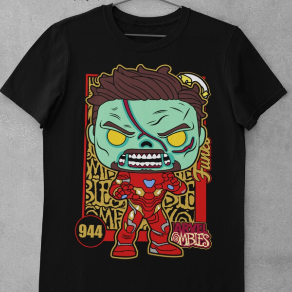 Camiseta de Algodón Marvel Zombies - Iron Man Funko