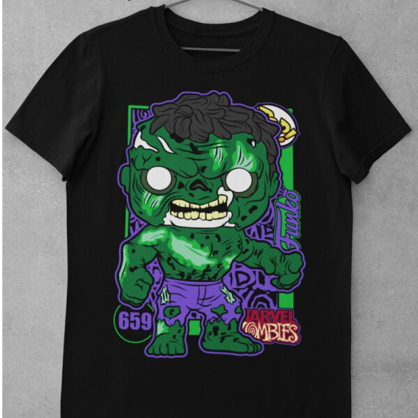 Camiseta de Algodón Marvel Zombies - Hulk Funko