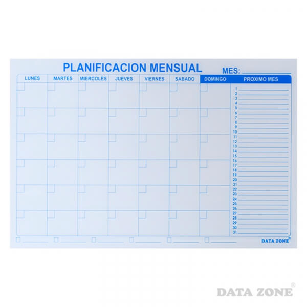 Planificador Mensual de Vidrio 60x90cm
