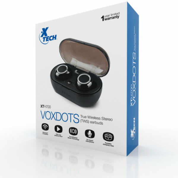 AUDIFONOS Xtech Voxdots XTH-700 - Auriculares inalámbricos con micro - en oreja - Bluetooth - negro