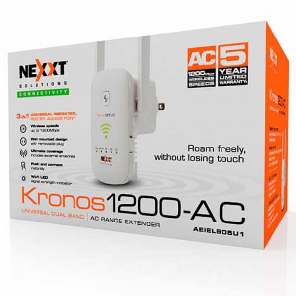 Nexxt Kronos 1200-AC - Extensor de rango Wi-Fi - 100Mb LAN