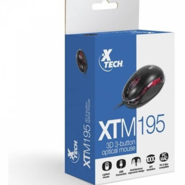 Xtech - Optical mouse - USB - Wired - 1000 DPI - (XTM-195)