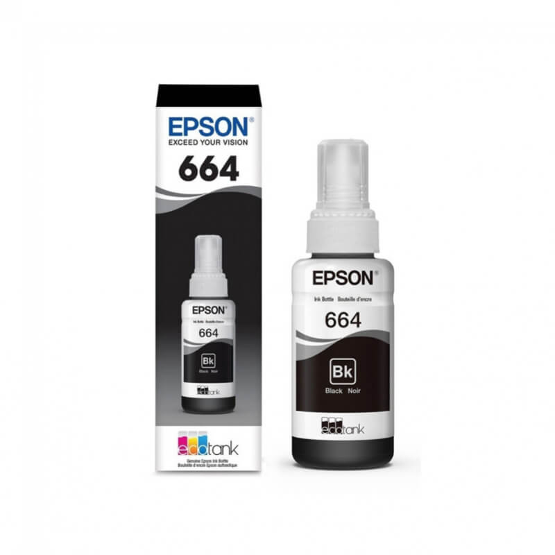 BOTELLA EPSON T664 AMARILLO , NEGRO , AZUL , ROJO EPSON L380, L386, L395, L495; ECOTANK ET-2600, 2650, L1455, L396, L606, L656