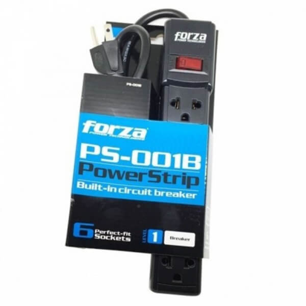 Forza - PS Series PS-001B - Banda de potencia - CA 120-220 V - conectores de salida: 6 - negro